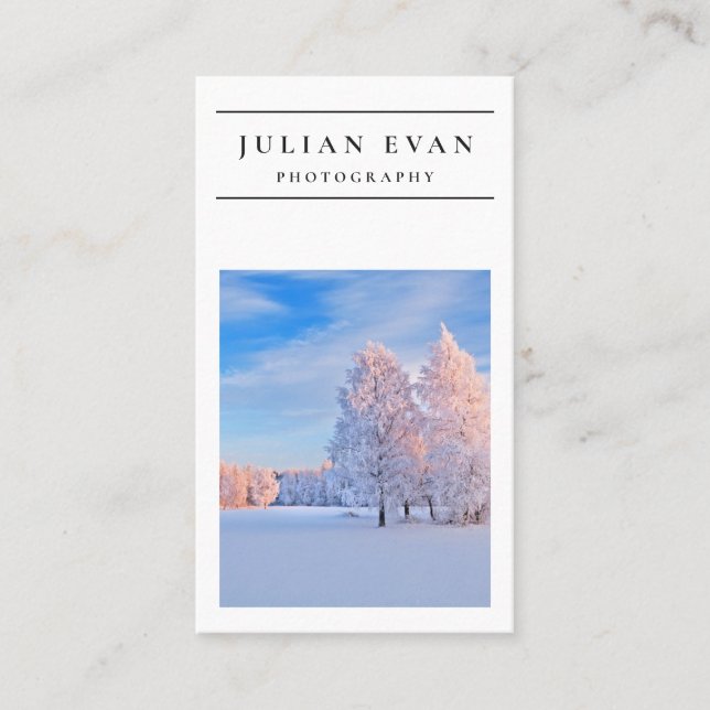 Carte de visite de photographie moderne propre (Devant)