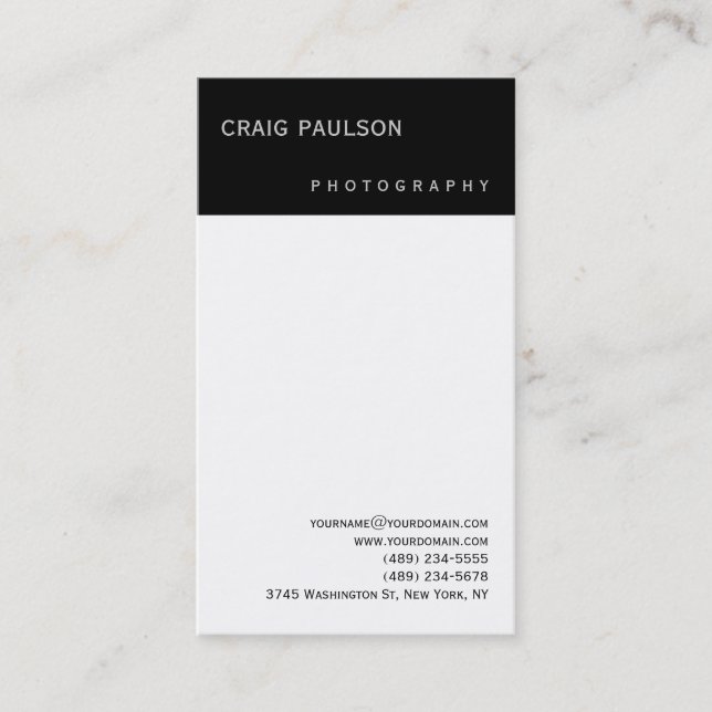 Carte de visite de photographie noir clair (Devant)