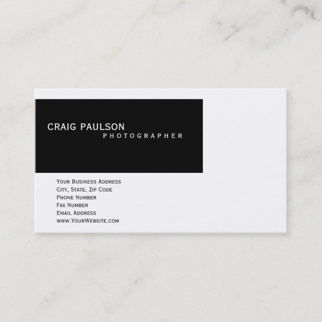 Carte de visite de photographie noir clair (Devant)