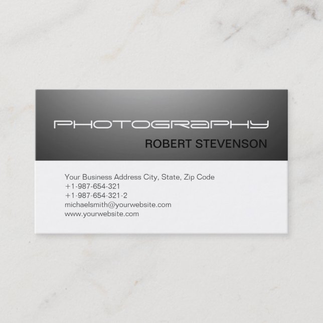 Carte de visite de photographie simple moderne (Devant)