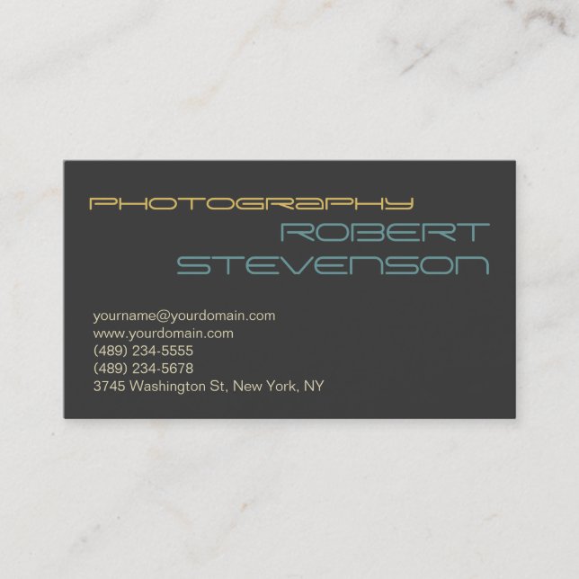 Carte de visite de photographie simple moderne (Devant)