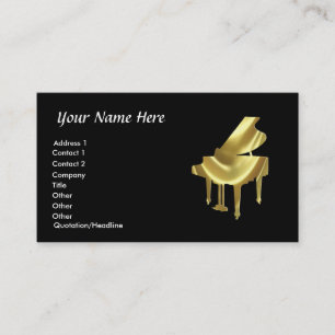 Carte de visite de piano d'or