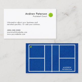 Carte de visite de Pickleball Coach Blue Court