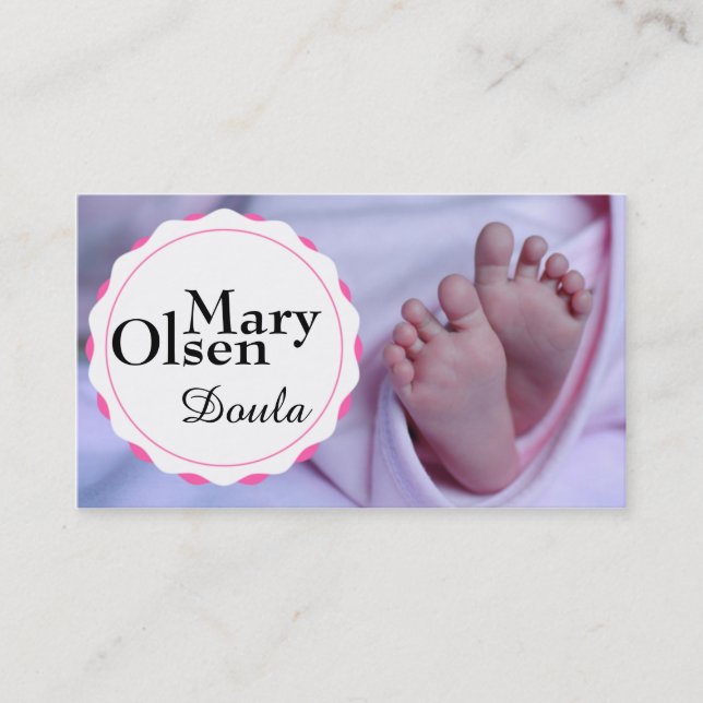 Carte de visite de pieds de bébé (Devant)