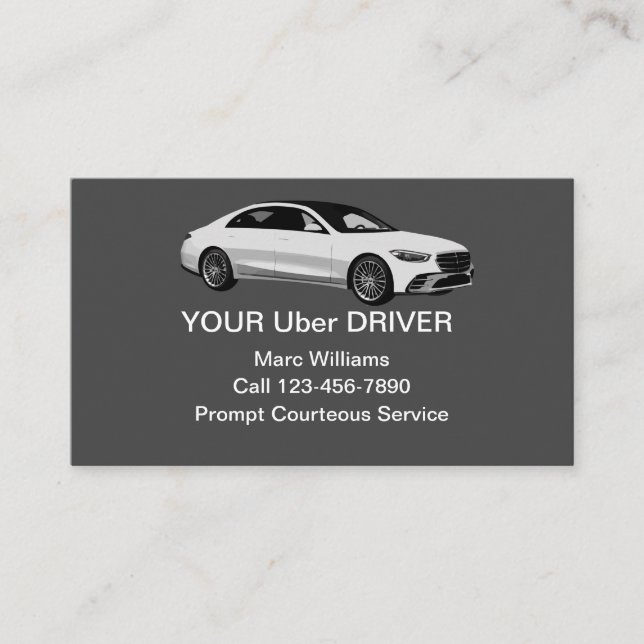 Carte de visite de pilote Uber de liaison personna (Devant)