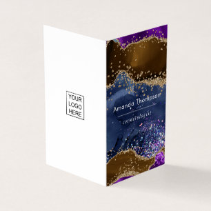 Carte de visite de pinceaux noir et néon