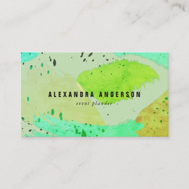 Carte de visite de pinceaux vert turquoise (Devant)