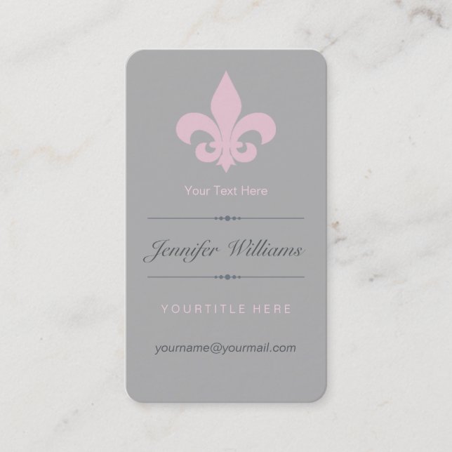 Carte de visite de Pink Fleur de Lis (Devant)