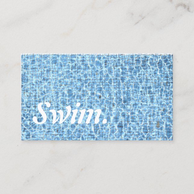 Carte de visite de piscine des eaux bleues (Devant)
