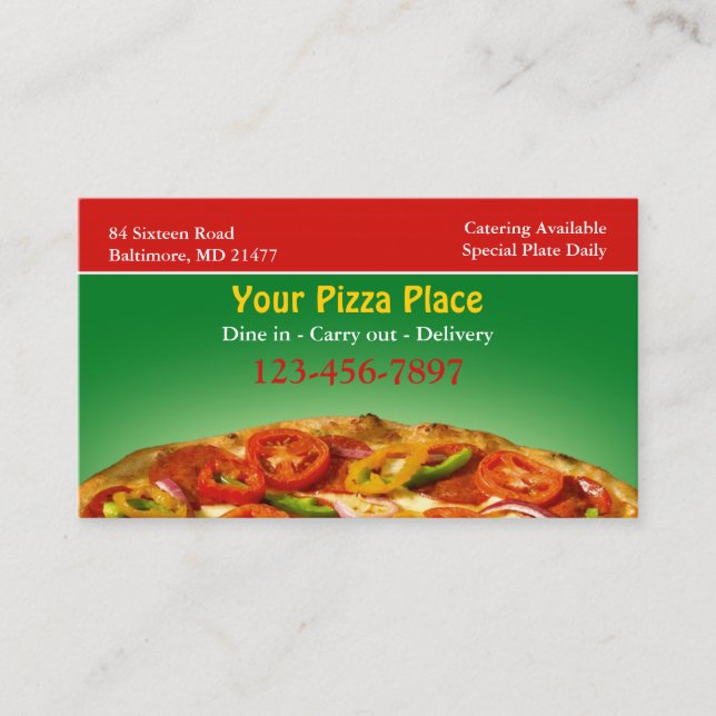 Carte de visite de pizza (Devant)