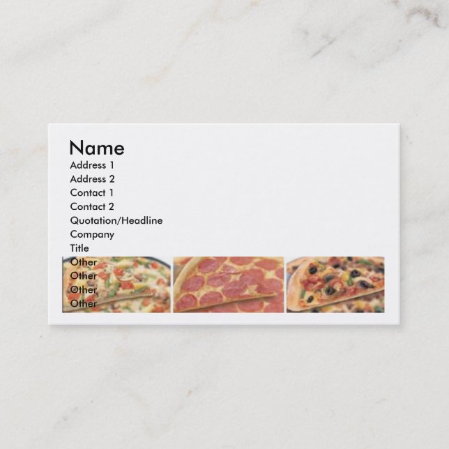 Carte de visite de pizza (Devant)