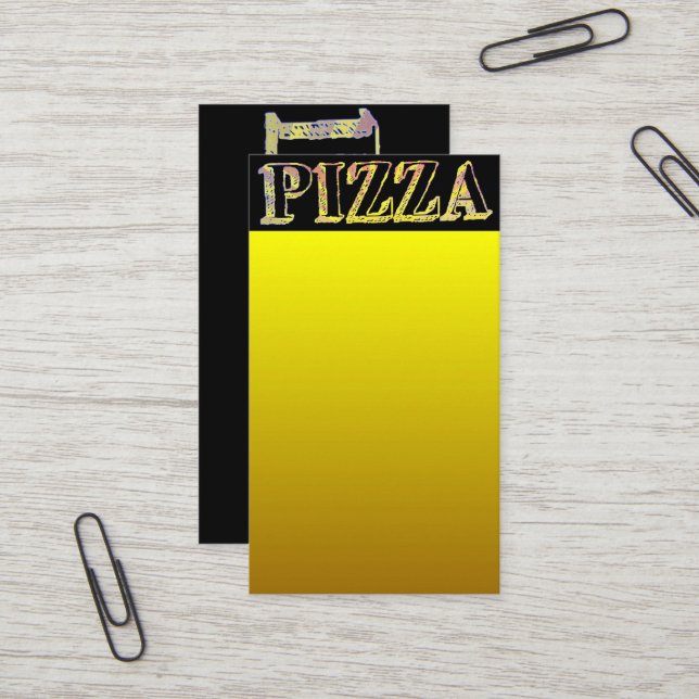 Carte de visite de pizza (Devant/Arrière en situation)
