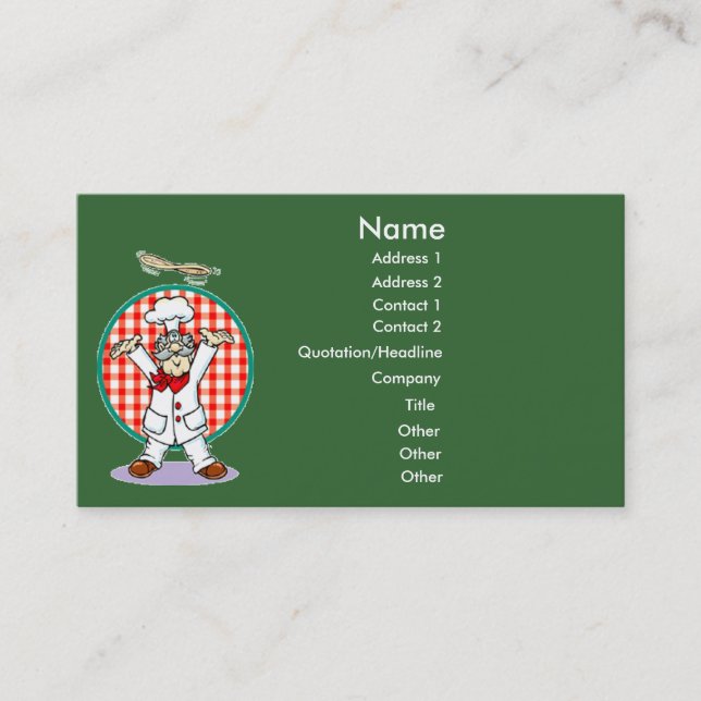 Carte de visite de pizza (Devant)
