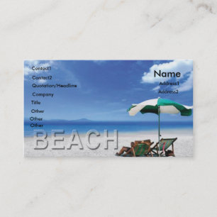 Carte de visite de plage