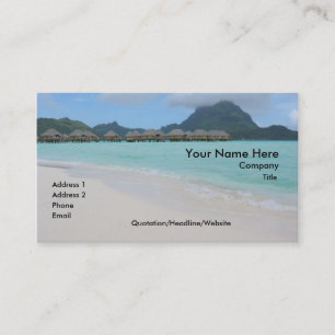 Carte de visite de plage de Bora Bora