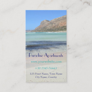 Carte de visite de plage de paradis