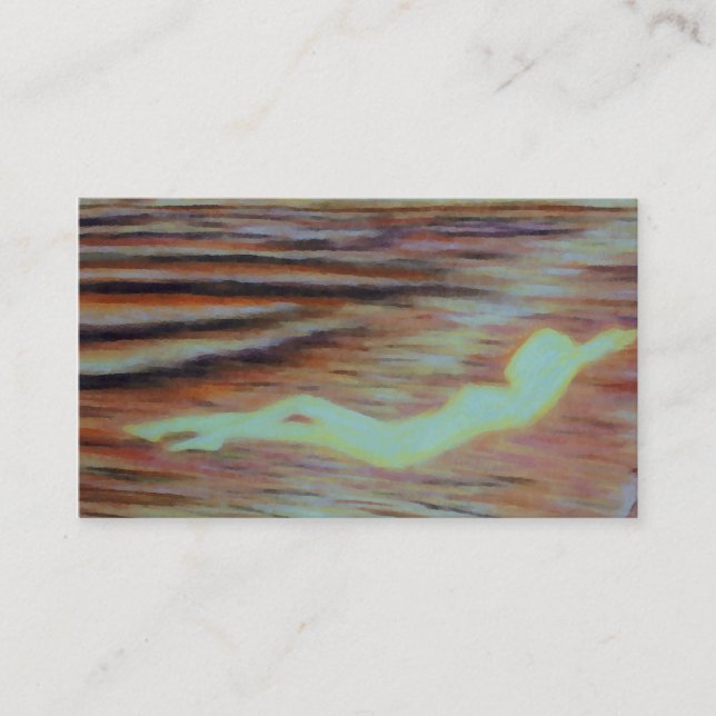 Carte de visite de plage de vague de clair de lune (Devant)