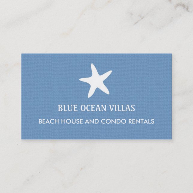 Carte de visite de plage d'étoiles de mer (Devant)