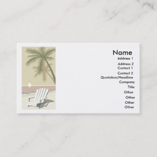 Carte de visite de plage tropical