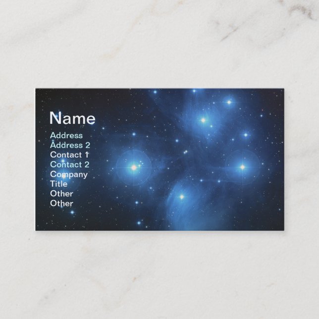Carte de visite de Pleiades (Devant)