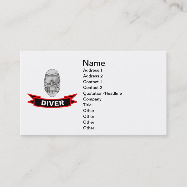 Carte de visite de plongeur (Devant)