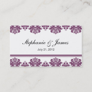 Carte de visite de Plum Mariage damassé