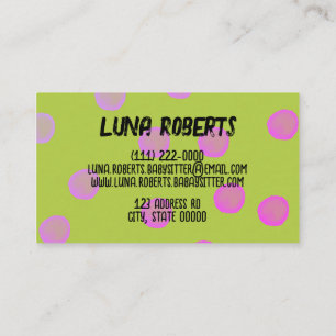 Carte de visite de points aquarelle