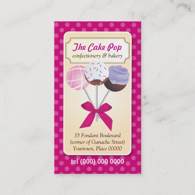 Carte de visite de points de pop gâteau (Devant)