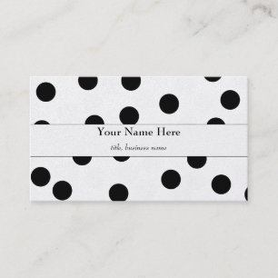 Carte de visite de points Polka Noir