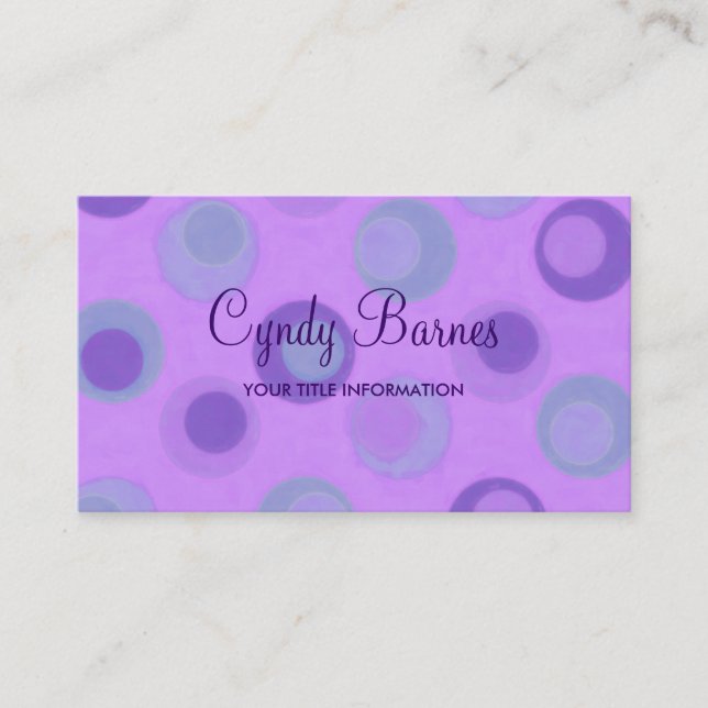 Carte de visite de points Turquoises violets (Devant)