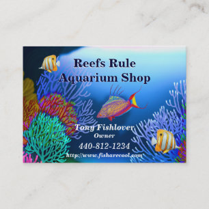 Carte de visite de poissons d'aquarium de récif