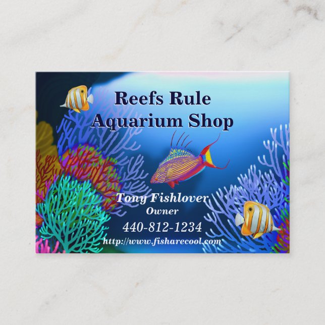 Carte de visite de poissons d'aquarium de récif (Devant)