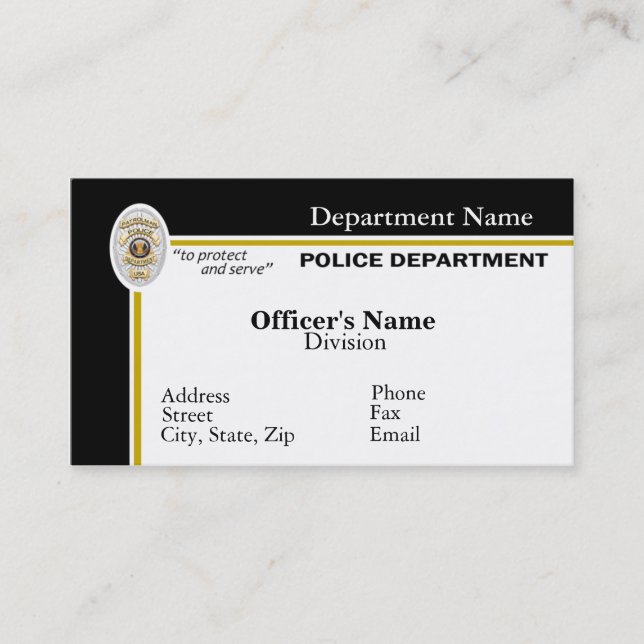 Carte de visite de police (Devant)