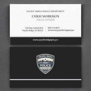 Carte de visite de policier logo de maintien de l'