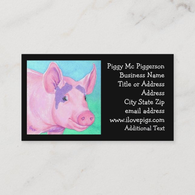 Carte de visite de porc (Devant)