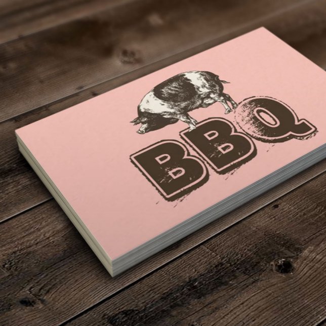 Carte de visite de Porc BBQ rose clair (Créateur téléchargé)