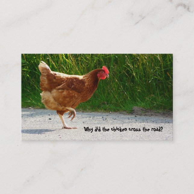 Carte de visite de poulet de croisement de route (Devant)