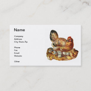 Carte de visite de poussins et d'oeufs de poule de