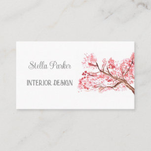 Carte de visite de printemps fleuri élégant en fle