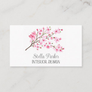 Carte de visite de printemps fleuri élégant en fle