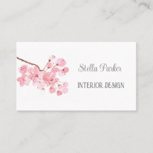 Carte de visite de printemps fleuri élégant en fle