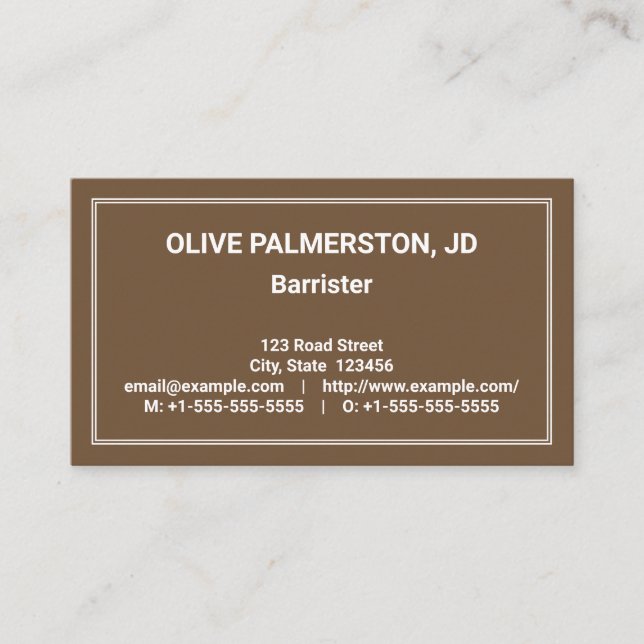 Carte de visite de procureur humble et professionn (Devant)