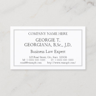 Carte de visite de procureur humble et professionn