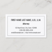 Carte de visite de procureur minimaliste