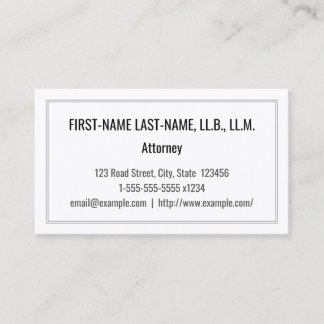 Carte de visite de procureur minimaliste