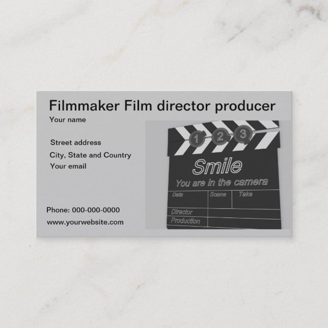 Carte de visite de producteur de réalisateur de (Devant)