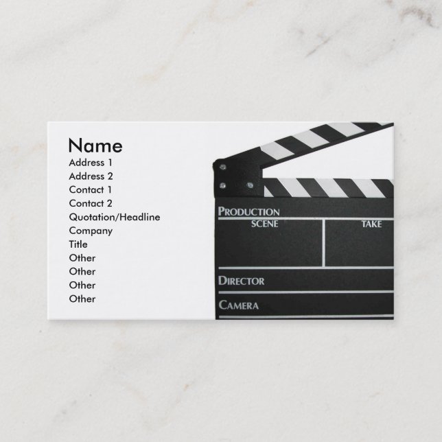Carte de visite de producteur de réalisateur de (Devant)