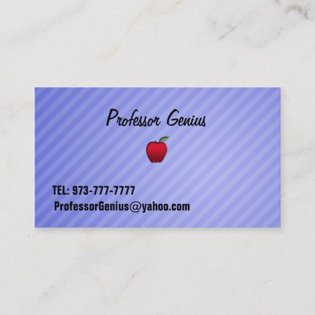 Carte de visite de professeur (Devant)