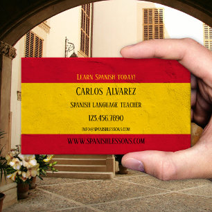 Carte de visite de professeur de langue espagnole