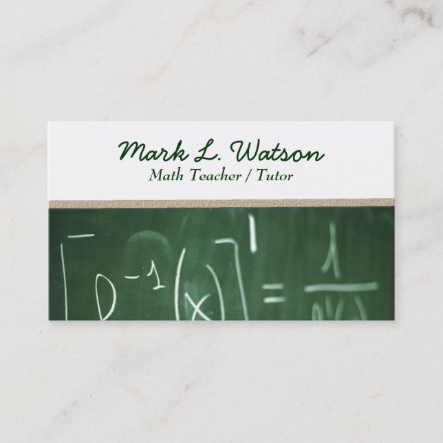 Carte de visite de professeur de maths (Devant)